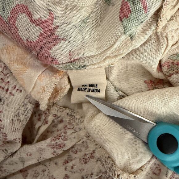 Panni Dress Women's Medium Floral Patchwork Tiered Sleeveless Mini Cottage - Picture 10 of 11